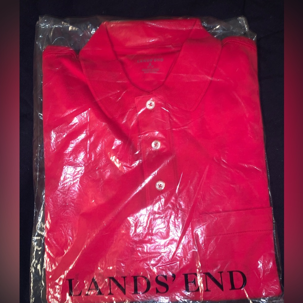 Lands End Mens Solid Polo (Sm)